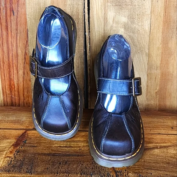 Dr. Martens Rare Flower Embossed Chunky Platform Mary Jane - Picture 6 of 13